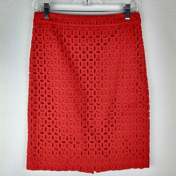 J. Crew Dresses & Skirts - NWT J. Crew Red Eyelet No. 2 Pencil Skirt